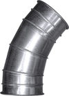 Side view of Quick-Clamp 45 Degree Long Radius Elbow Ductwork Fitting #GEL084500