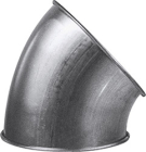 Side view of Quick-Clamp 45 Degree Short Radius Elbow Ductwork Fitting #GES064500