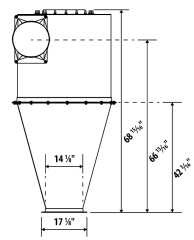 Front rendered view of standalone C3500 cyclone separator