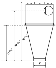 Front rendered view of standalone C950 cyclone separator