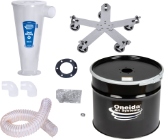 Assembled Front View of 17-Gallon Dust Deputy 2.5 Deluxe Kit