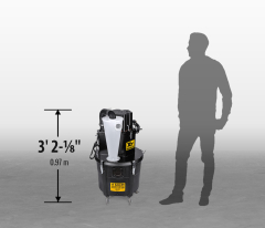 Front view of fully assembled Oneida XT-14 Dust Extractor 