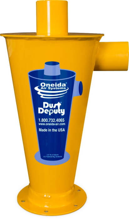 Side of Steel Dust Deputy 2" Cyclone Separator