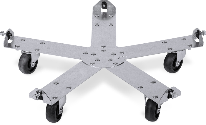 Front angled view of the assembled Steel Drum Dolly (35/55 Gal model)