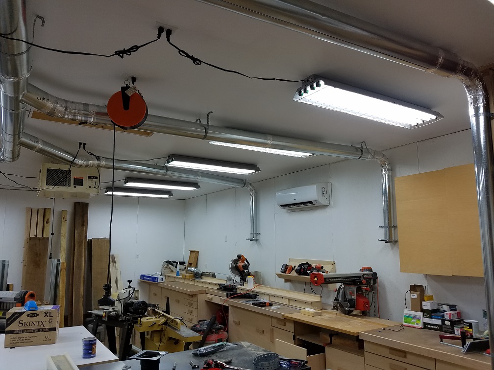 Underneath main duct line right