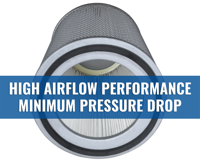 High airflow performance, minimal pressure drop