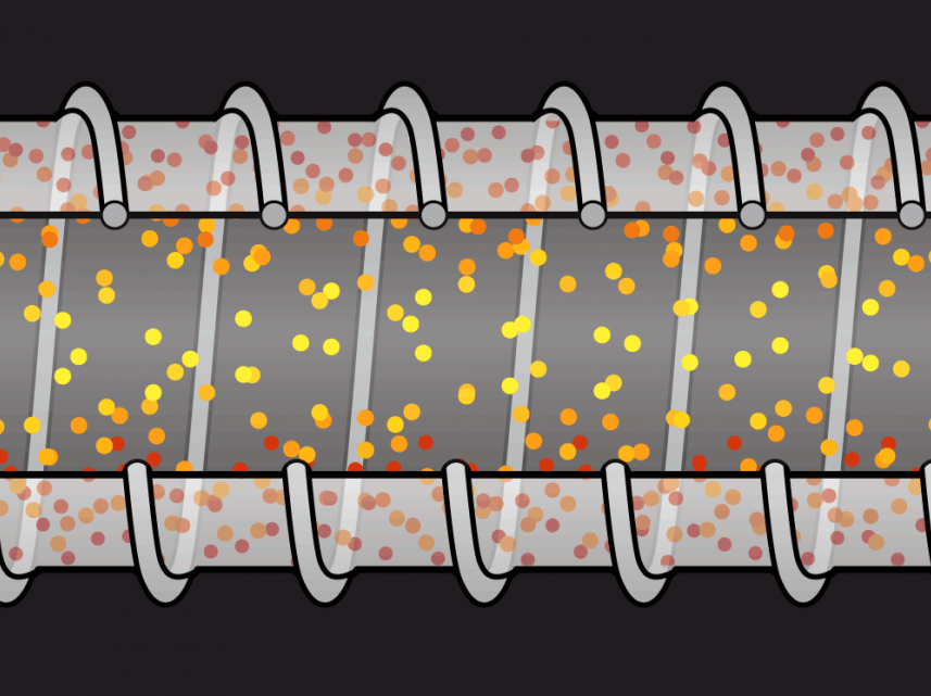 Diagram of particles in ductwork
