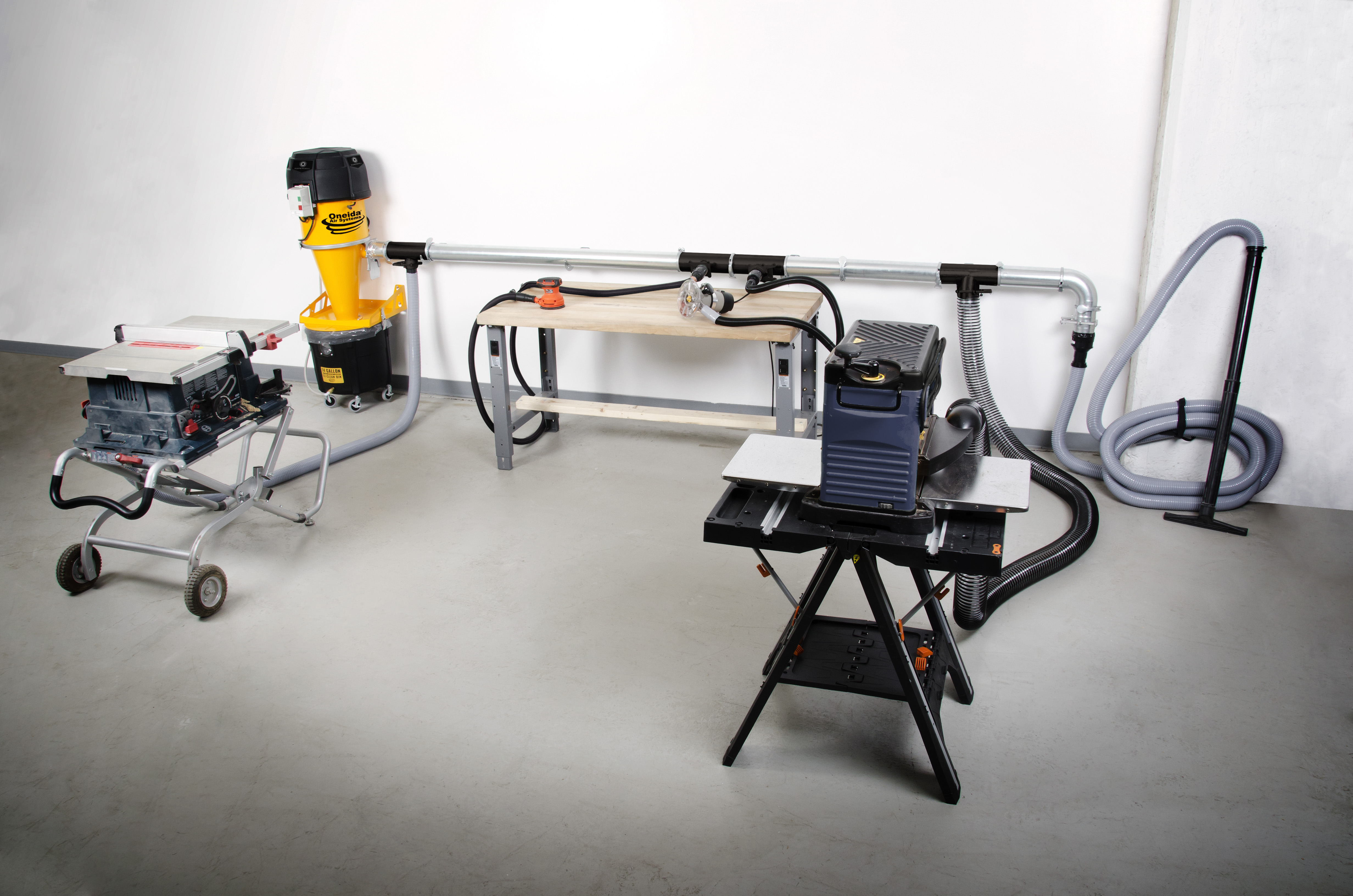 Supercell attached to tools with quick clamp ductwork kit