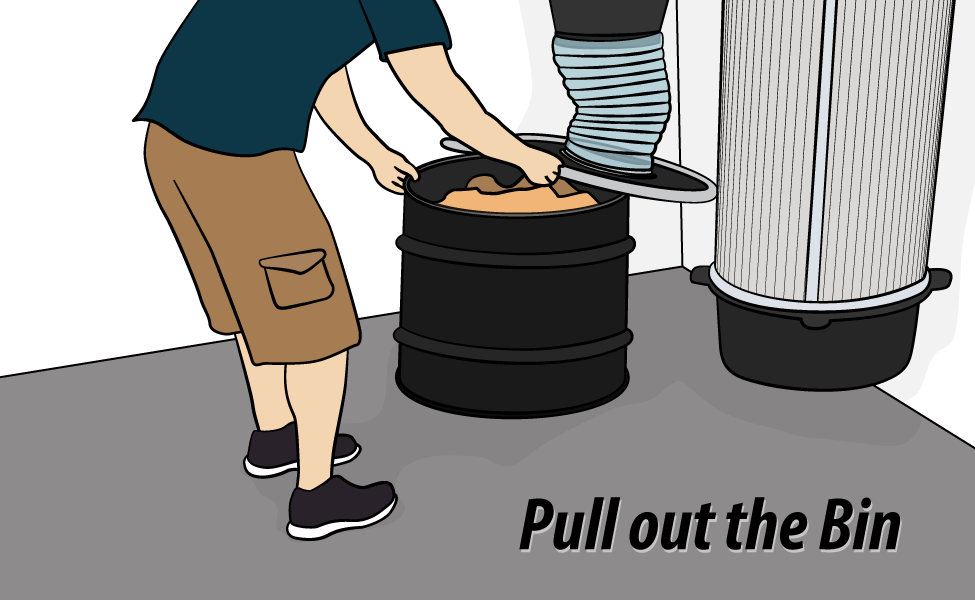 Removing the Full Dust Bin